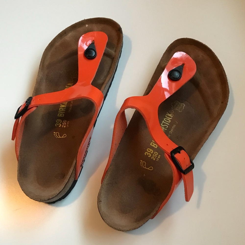 Birkenstock Gizeh Patent Leather Orange 39